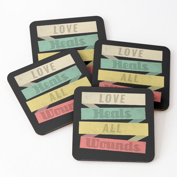 Item preview, Love heals all wounds vintage retro quote designed and sold by Kam-designs.