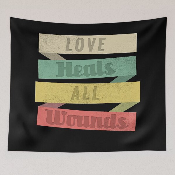 Item preview, Love heals all wounds vintage retro quote designed and sold by Kam-designs.