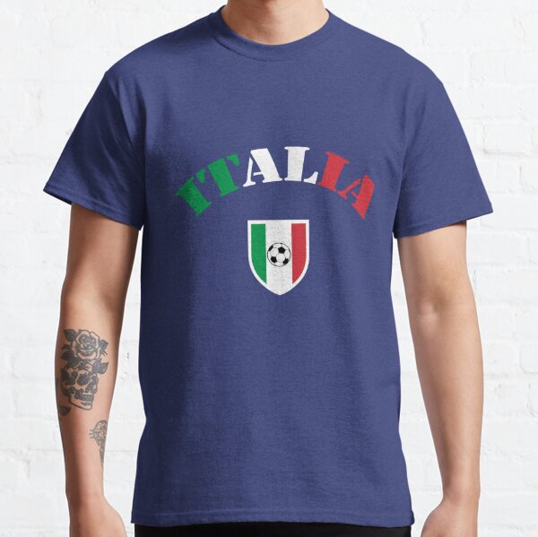 BLACK CLASSIC ITALY FOOTBALL SOCCER SKULL FLAG T-SHIRT Fan Hooligan Italien