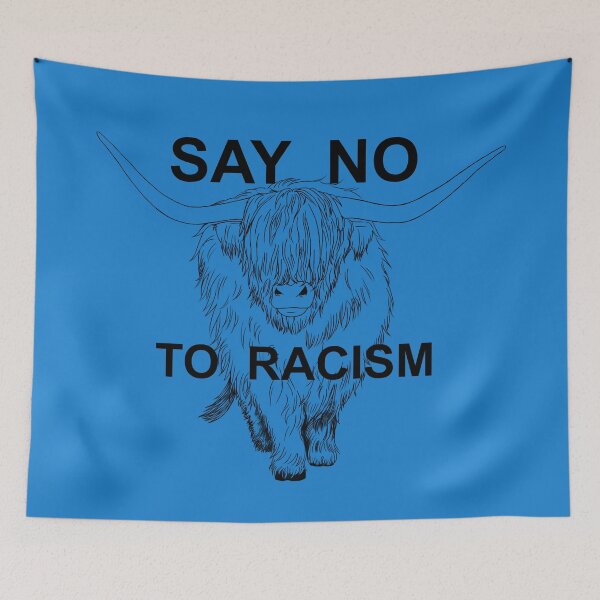 Item preview, Cow Says No To Racism designed and sold by WeirdArtsyLou.