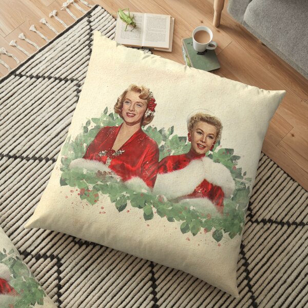 Sisters - A Merry White Christmas Floor Pillow