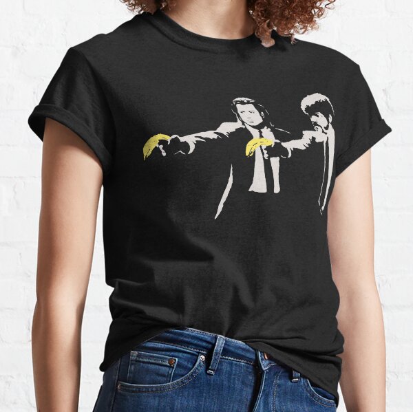 Banksy, Homage To AWarhol, Banana And Quentin Tarantino, Artwork Reproduction, Posters, Prints, Bags, Mugs, Postcards, Tshirts, Men, Women, Kids Classic T-Shirt