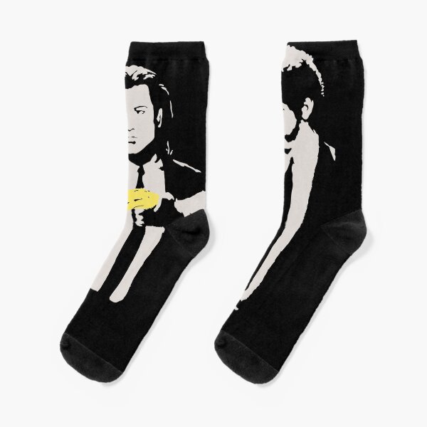 Banksy, Homage To AWarhol, Banana And Quentin Tarantino, Artwork Reproduction, Posters, Prints, Bags, Mugs, Postcards, Tshirts, Men, Women, Kids Socks