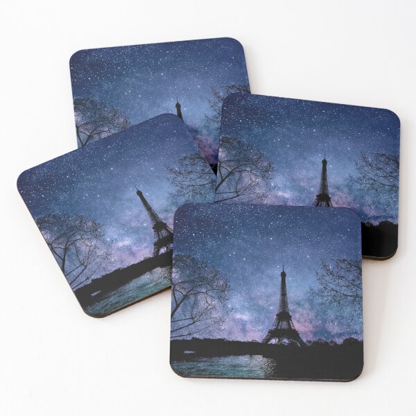 Item preview, Paris - Eiffel Tower silhouette against starry sky designed and sold by qlobba.
