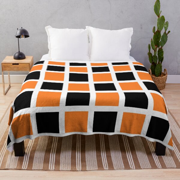 Item preview, Orange and Black Squares White  designed and sold by lornakay.