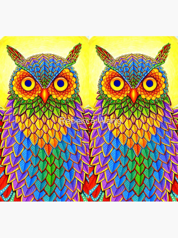 Thumbnail 5 of 5, Socks, Colorful Psychedelic Rainbow Owl designed and sold by lioncrusher.