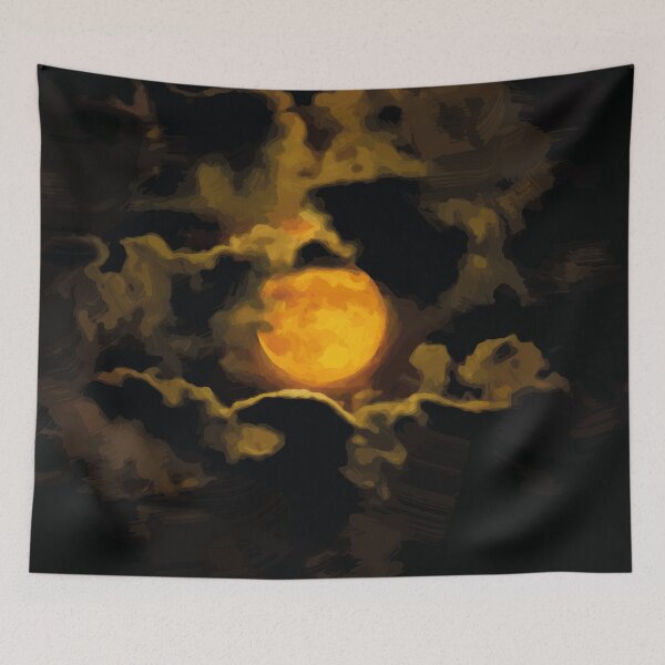 Item preview, Orange moon between clouds designed and sold by Guardi71.