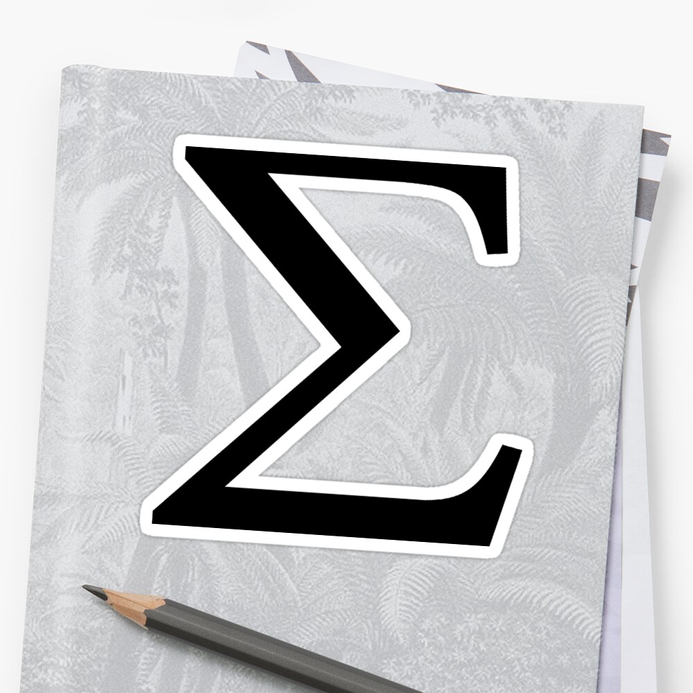 "Sigma Greek Letter" Sticker by AdventureFinder | Redbubble