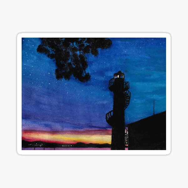 Lighthouse sunset Sticker