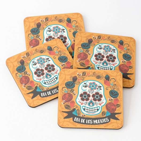 Item preview, Sweet Skull Cute Orange Floral Día de Muertos designed and sold by ClassicalHollow.