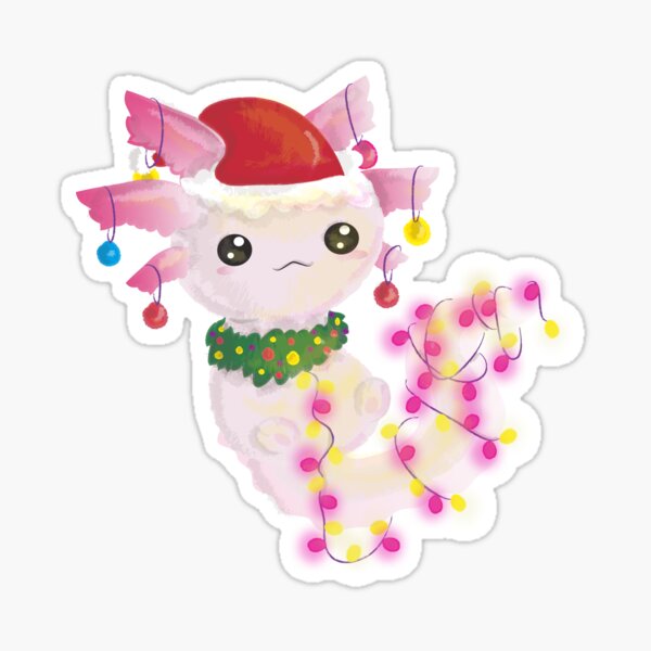 christmas santa axolotl Sticker