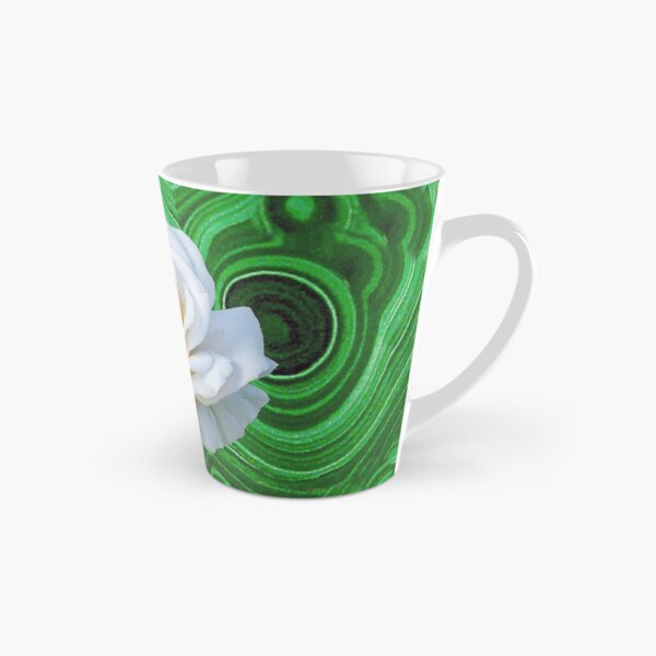 Item preview, GREEN RUSSIAN MALACHITE WHITE CREAMY ROSE ART designed and sold by sharlesart.