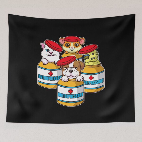 Item preview, Animals Are Antidepressants Bird Cat Dog Mouse Pet designed and sold by perfectpresents.