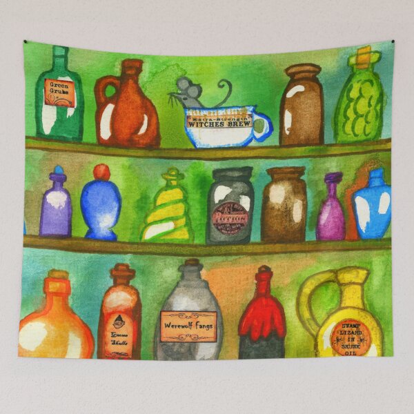 Item preview, Potion Bottles On a Shelf designed and sold by Niina  Niskanen.