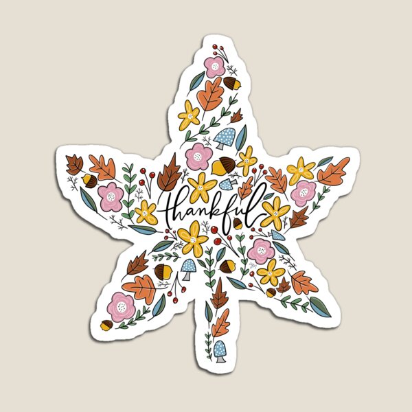 Item preview, Agradecido Maple Leaf Fall Floral designed and sold by thomaslettering.