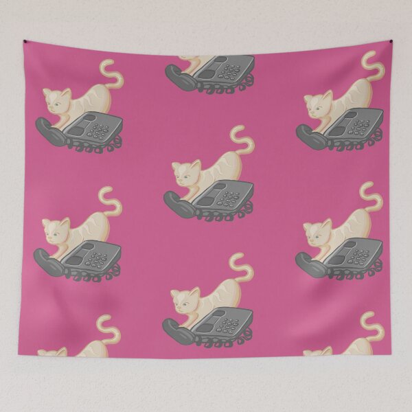 Item preview, Cat with Office Phone designed and sold by danielleartsy.