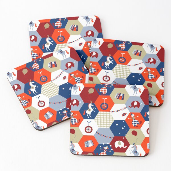 Item preview, Hexagon Circus - red-blue-beige designed and sold by kobyakov.