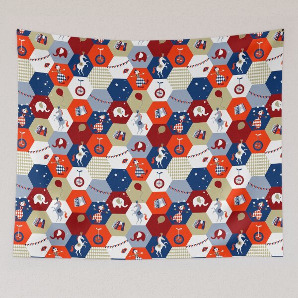 Item preview, Hexagon Circus - red-blue-beige designed and sold by kobyakov.