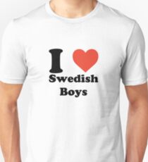 I love (heart) Swedish Boys Unisex T-Shirt