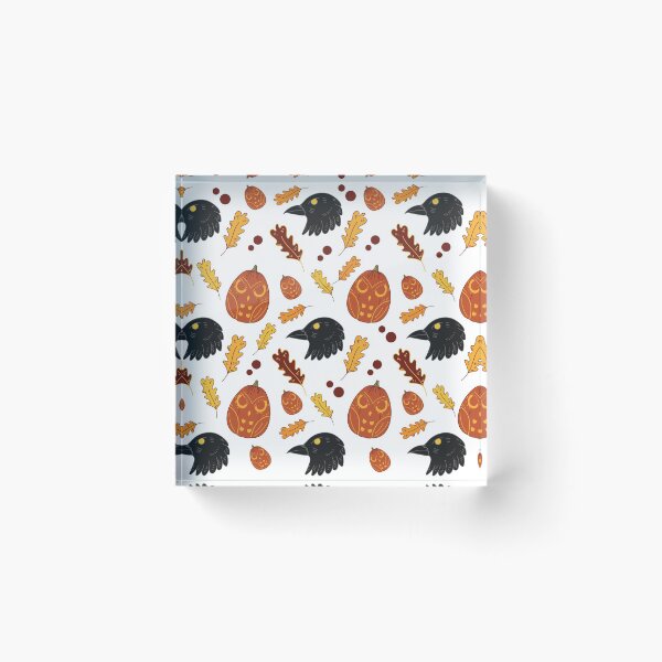 Item preview, Halloween Fall Crow Raven Spooky Pumpkin Pattern designed and sold by Portowl.