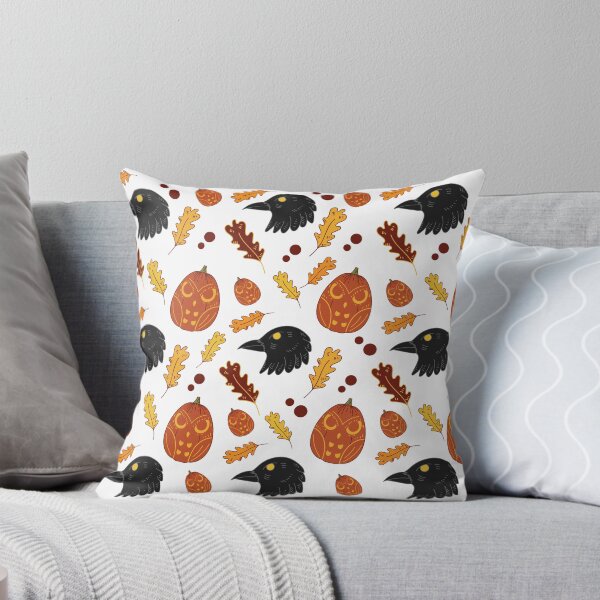 Item preview, Halloween Fall Crow Raven Spooky Pumpkin Pattern designed and sold by Portowl.