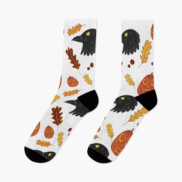 Item preview, Halloween Fall Crow Raven Spooky Pumpkin Pattern designed and sold by Portowl.