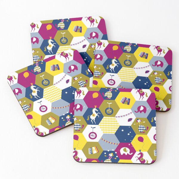 Item preview, Hexagon Circus - purple-olive-yellow designed and sold by kobyakov.