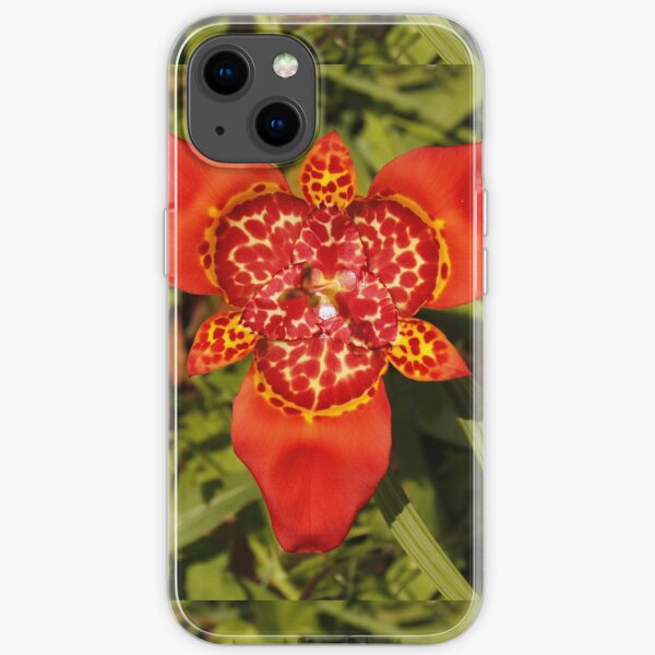 Fractal Red Flower Funda blanda para iPhone