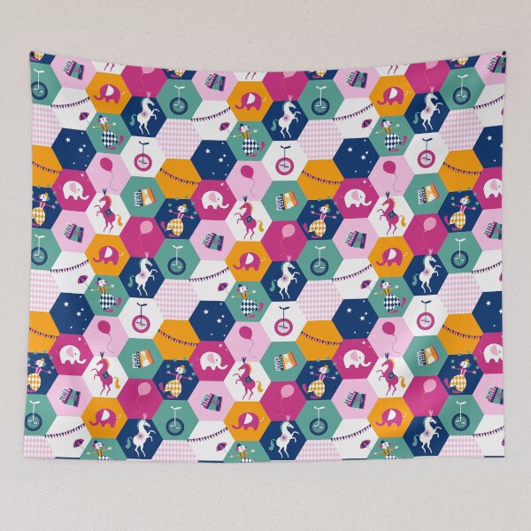 Item preview, Hexagon Circus - pink designed and sold by kobyakov.