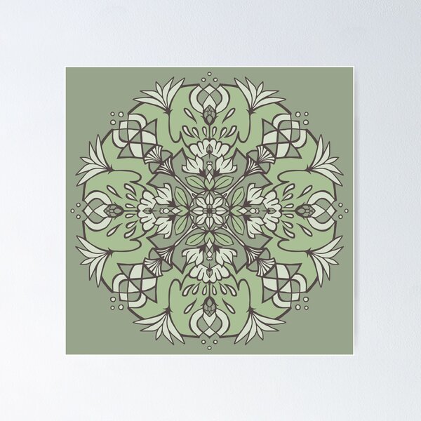 Item preview, Lotus Mandala - Sage Green designed and sold by Olooriel.