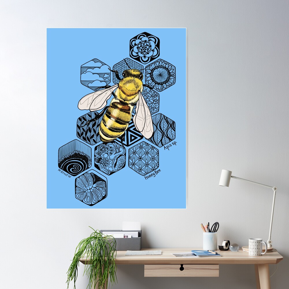 Verkaufe viele Produkte von Golden Honey Sale Bee Poster | by mernstw Redbubble for Doodle
