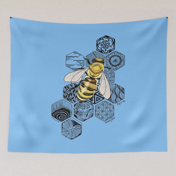 Item preview, Golden Honey Bee Doodle designed and sold by mernstw.