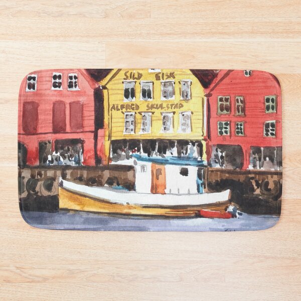 Item preview, Old warf Bergen Norway designed and sold by TheJoeyStudio.