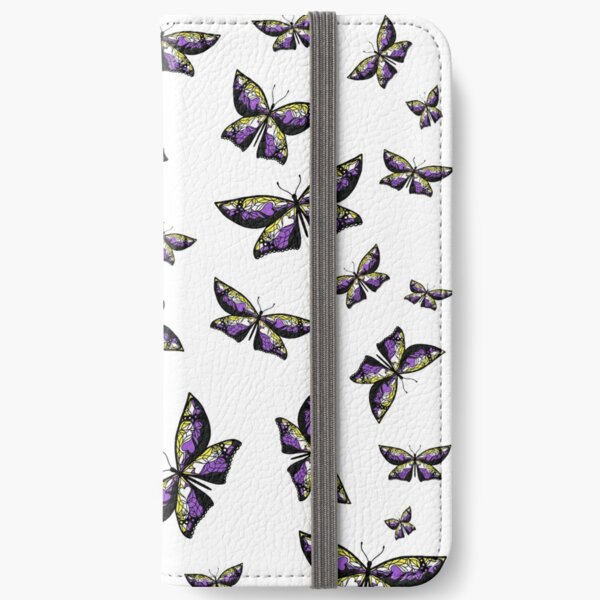 Fly With Pride: Nonbinary Flag Butterfly iPhone Wallet