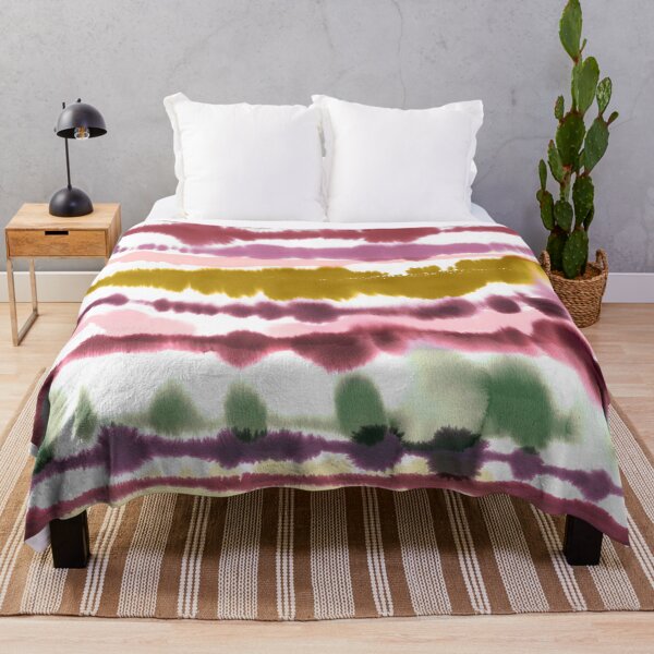 Item preview, Soft Nautical Watercolor Lines Ochre Purple designed and sold by ninoladesign.