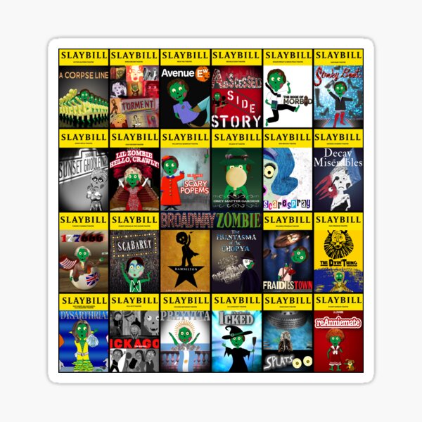 Broadway Zombie Theatre Programs Large Collage Sticker