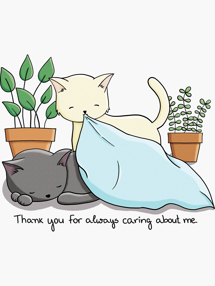 thank-you-for-always-caring-about-me-sticker-for-sale-by-luyukari