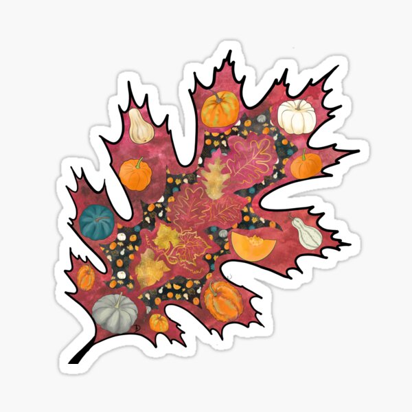 Abstract Halloween Leaf - simple design Sticker