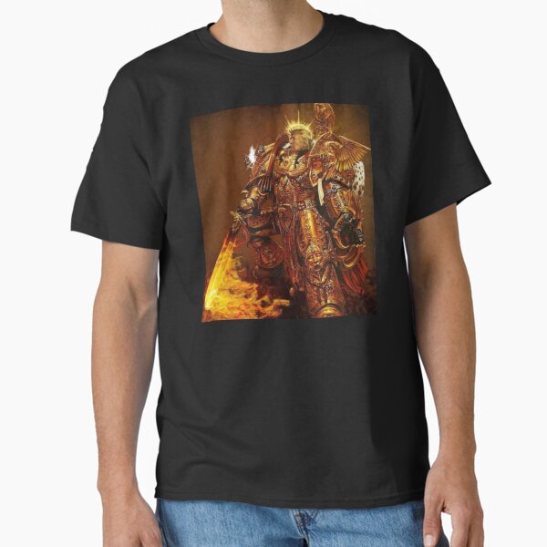 Vista previa del artículo con la obra «Dios Emperador Trump», diseñado y vendido por ShitLord.
