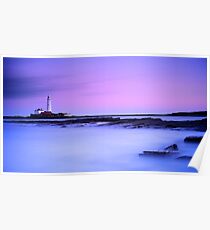 St. Mary's Lighthouse at Dusk Poster