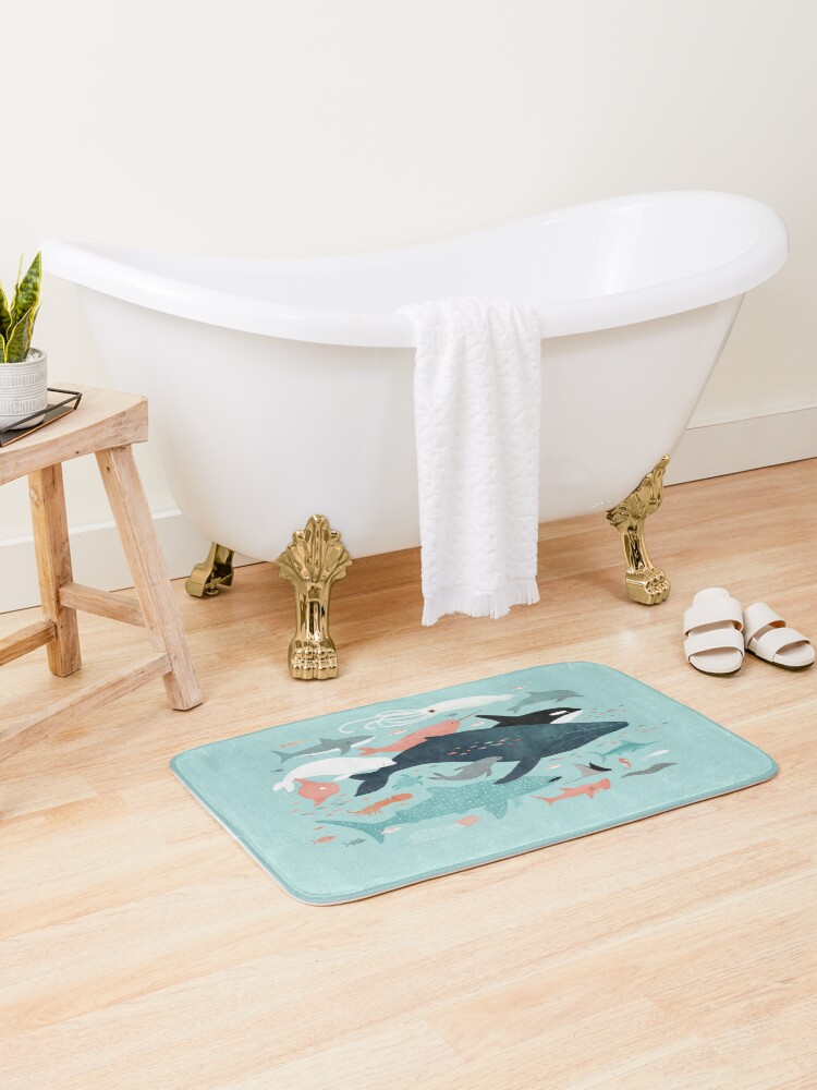 Thumbnail 1 of 6, Bath Mat, Under the Sea Menagerie designed and sold by emilydove.