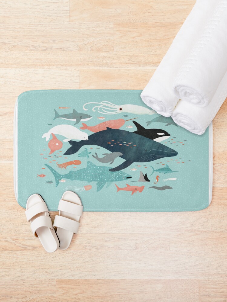 Thumbnail 2 of 6, Bath Mat, Under the Sea Menagerie designed and sold by emilydove.