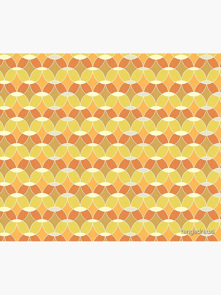 Retro Orange Tile Pattern by tanyadraws