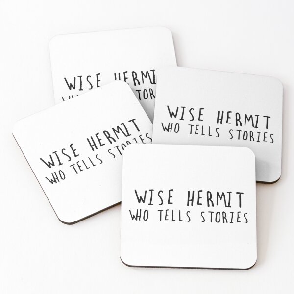 Item preview, Wise hermit who tells stories (black text) designed and sold by BetweenTwoPages.