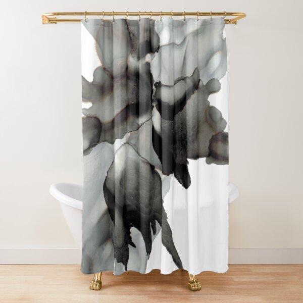 Black Bloom Shower Curtain