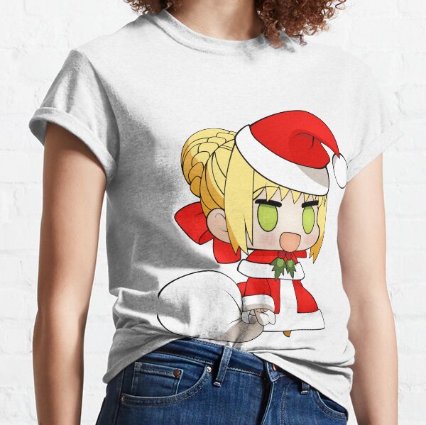 Christmas Axolotl Santa Hat Lights Japanese Cute Anime Xmas Best TShirt