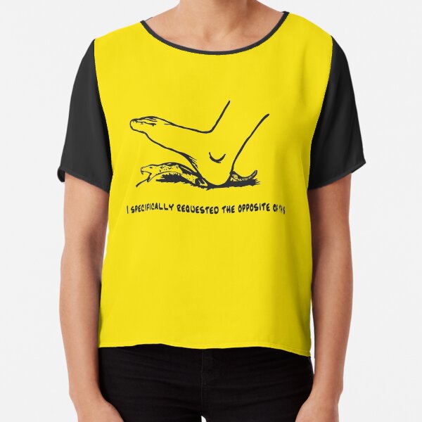 I specifically requested the opposite of this - Don't tread on me parody Gadsden flag with snek - yellow version HD HIGH QUALITY ONLINE STORE Chiffon Top