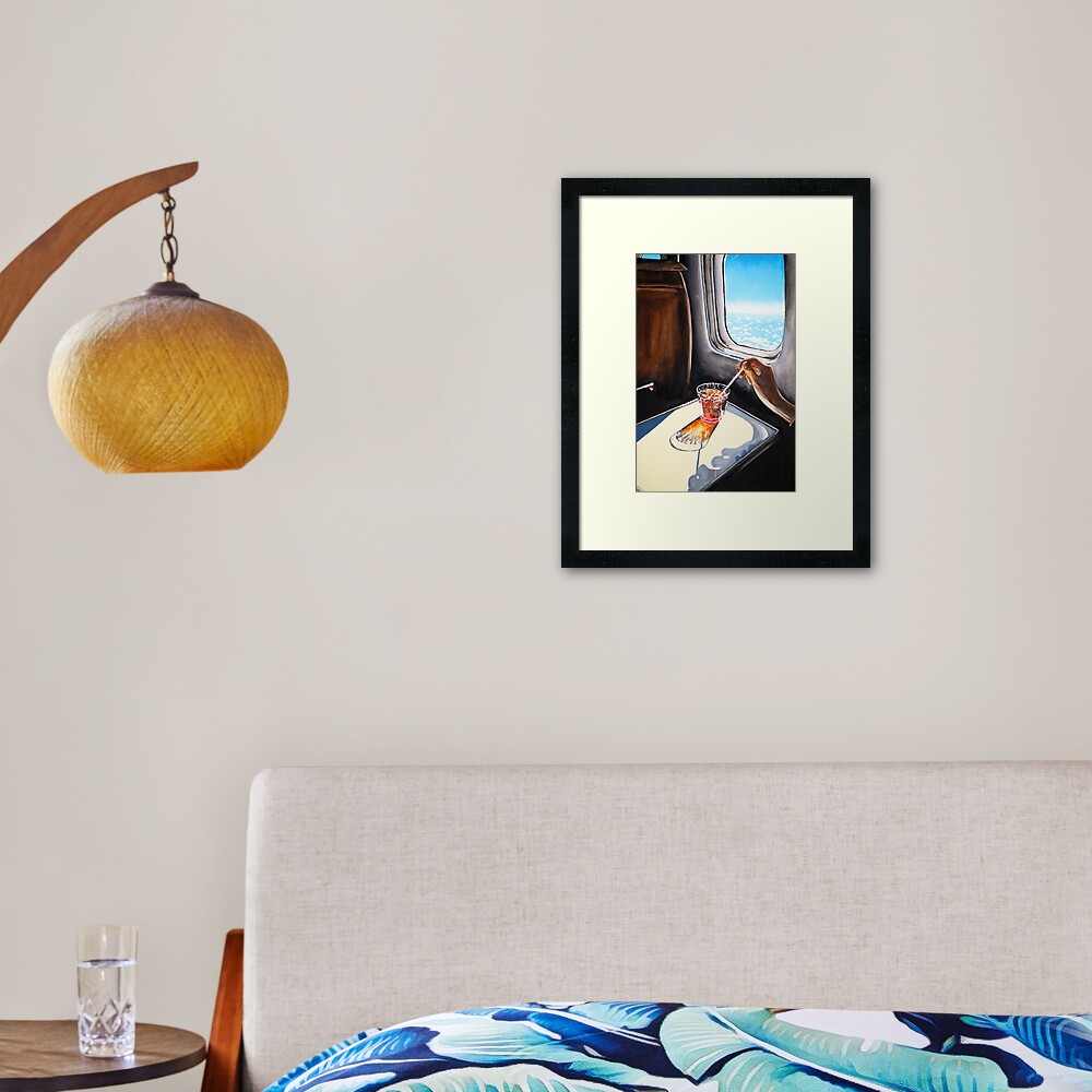 Retro Glass in Airplane Framed Art Print