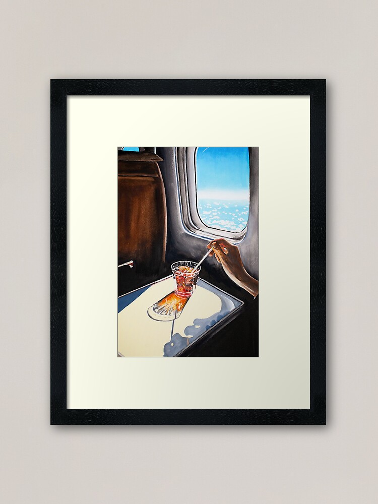 Alternate view of Retro Glass in Airplane Framed Art Print