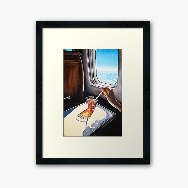 Retro Glass in Airplane Framed Art Print